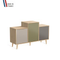 Meuble de rangement GRAND EX AEQUO - Chêne Clair - Cachemire - Olive - Cubanite - 127,4x74,5cm