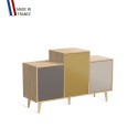 Meuble de rangement GRAND EX AEQUO - Chêne Clair - Cubanite - Curry - Cachemire - 127,4x74,5cm