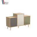 Meuble de rangement GRAND EX AEQUO - Chêne Clair - Cubanite - Porcelaine - Olive - 127,4x74,5cm