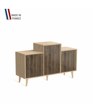 Meuble de rangement GRAND EX AEQUO - Chêne Clair - Chêne Vintage - 127,4x74,5cm