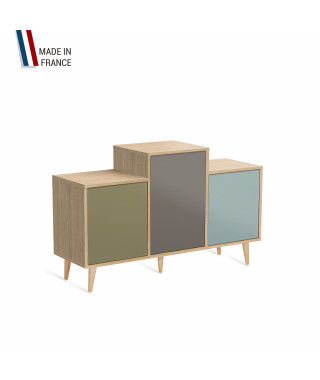 Meuble de rangement GRAND EX AEQUO - Chêne Clair - Olive - Cubanite - Curacao - 127,4x74,5cm