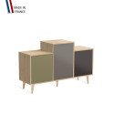 Meuble de rangement GRAND EX AEQUO - Chêne Clair - Olive - Cubanite - Graphite - 127,4x74,5cm