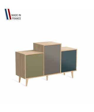 Meuble de rangement GRAND EX AEQUO - Chêne Clair - Olive - Cubanite - Tropical - 127,4x74,5cm