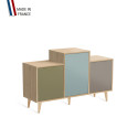 Meuble de rangement GRAND EX AEQUO - Chêne Clair - Olive - Curacao - Sienne - 127,4x74,5cm