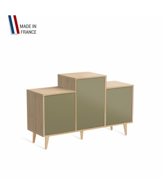 Meuble de rangement GRAND EX AEQUO - Chêne Clair - Olive - 127,4x74,5cm