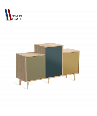 Meuble de rangement GRAND EX AEQUO - Chêne Clair - Olive - Tropical - Curry - 127,4x74,5cm