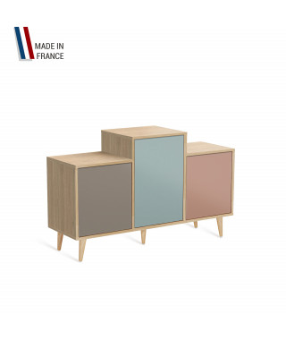 Meuble de rangement GRAND EX AEQUO - Chêne Clair - Sienne - Curacao - Abricot - 127,4x74,5cm