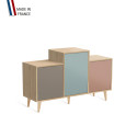 Meuble de rangement GRAND EX AEQUO - Chêne Clair - Sienne - Curacao - Abricot - 127,4x74,5cm