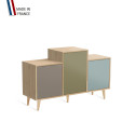 Meuble de rangement GRAND EX AEQUO - Chêne Clair - Sienne - Olive - Curacao - 127,4x74,5cm