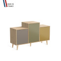 Meuble de rangement GRAND EX AEQUO - Chêne Clair - Sienne - Olive - Curry - 127,4x74,5cm