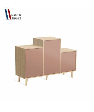 Meuble de rangement GRAND PODIUM - Chêne Clair - Abricot - 127,4x88,5cm