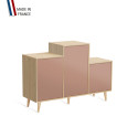 Meuble de rangement GRAND PODIUM - Chêne Clair - Abricot - 127,4x88,5cm