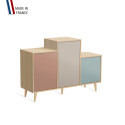 Meuble de rangement GRAND PODIUM - Chêne Clair - Abricot - Cachemire - Curaçao - 127,4x88,5cm