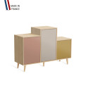 Meuble de rangement GRAND PODIUM - Chêne Clair - Abricot - Cachemire - Curry - 127,4x88,5cm