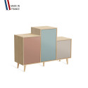 Meuble de rangement GRAND PODIUM - Chêne Clair - Abricot - Curacao - Cachemire - 127,4x88,5cm