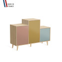 Meuble de rangement GRAND PODIUM - Chêne Clair - Abricot - Curry - Curacao - 127,4x88,5cm