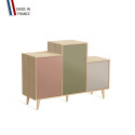 Meuble de rangement GRAND PODIUM - Chêne Clair - Abricot - Olive - Cachemire - 127,4x88,5cm