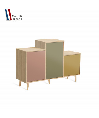 Meuble de rangement GRAND PODIUM - Chêne Clair - Abricot - Olive - Curry - 127,4x88,5cm