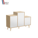 Meuble de rangement GRAND PODIUM - Chêne Clair - Blanc - 127,4x88,5cm