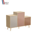 Meuble de rangement GRAND PODIUM - Chêne Clair - Cachemire - Abricot - Terracotta - 127,4x88,5cm