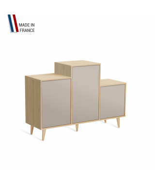 Meuble de rangement GRAND PODIUM - Chêne Clair - Cachemire - 127,4x88,5cm