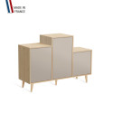 Meuble de rangement GRAND PODIUM - Chêne Clair - Cachemire - 127,4x88,5cm