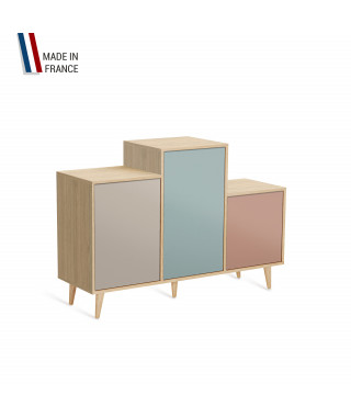 Meuble de rangement GRAND PODIUM - Chêne Clair - Cachemire - Curacao - Abricot - 127,4x88,5cm