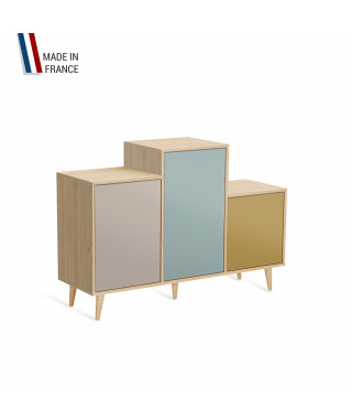 Meuble de rangement GRAND PODIUM - Chêne Clair - Cachemire - Curacao - Curry - 127,4x88,5cm