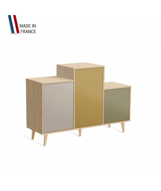 Meuble de rangement GRAND PODIUM - Chêne Clair - Cachemire - Curry - Olive - 127,4x88,5cm