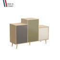 Meuble de rangement GRAND PODIUM - Chêne Clair - Cubanite - Olive - Porcelaine - 127,4x88,5cm