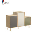 Meuble de rangement GRAND PODIUM - Chêne Clair - Cubanite - Porcelaine - Olive - 127,4x88,5cm