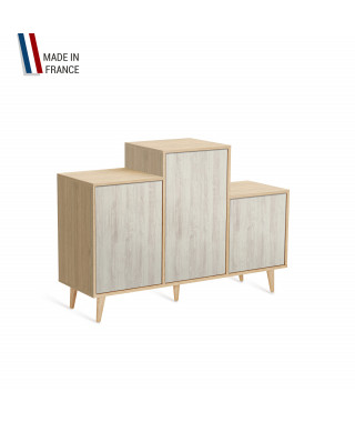 Meuble de rangement GRAND PODIUM - Chêne Clair - Pin Cap Ferret - 127,4x88,5cm