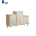 Meuble de rangement GRAND PODIUM - Chêne Clair - Pin Cap Ferret - 127,4x88,5cm