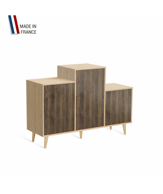 Meuble de rangement GRAND PODIUM - Chêne Clair - Chêne Vintage - 127,4x88,5cm