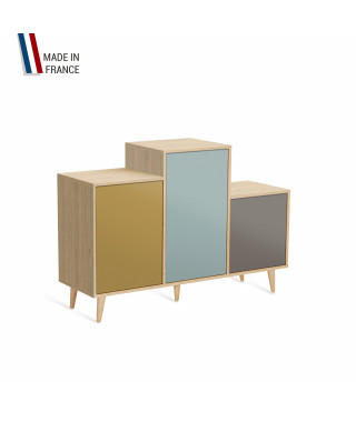 Meuble de rangement GRAND PODIUM - Chêne Clair - Curry - Curacao - Cubanite - 127,4x88,5cm