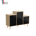 Meuble de rangement GRAND PODIUM - Chêne Clair - Noir - 127,4x88,5cm