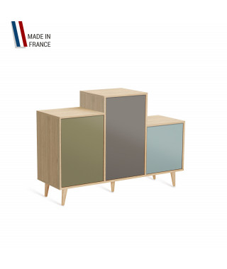 Meuble de rangement GRAND PODIUM - Chêne Clair - Olive - Cubanite - Curacao - 127,4x88,5cm