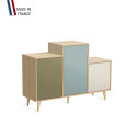 Meuble de rangement GRAND PODIUM - Chêne Clair - Olive - Curacao - Porcelaine - 127,4x88,5cm