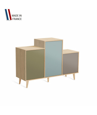 Meuble de rangement GRAND PODIUM - Chêne Clair - Olive - Curacao - Sienne - 127,4x88,5cm