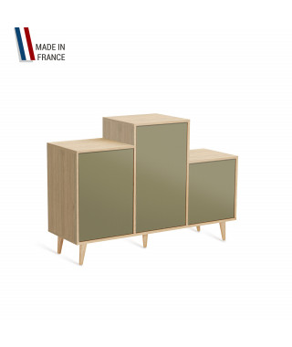 Meuble de rangement GRAND PODIUM - Chêne Clair - Olive - 127,4x88,5cm