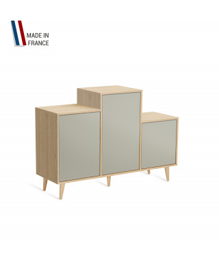 Meuble de rangement GRAND PODIUM - Chêne Clair - Perle - 127,4x88,5cm