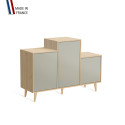 Meuble de rangement GRAND PODIUM - Chêne Clair - Perle - 127,4x88,5cm