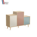 Meuble de rangement GRAND PODIUM - Chêne Clair - Porcelaine - Abricot - Curacao - 127,4x88,5cm