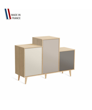 Meuble de rangement GRAND PODIUM - Chêne Clair - Porcelaine - Cachemire - Cubanite - 127,4x88,5cm