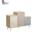 Meuble de rangement GRAND PODIUM - Chêne Clair - Porcelaine - Cachemire - Curaçao - 127,4x88,5cm
