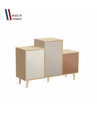 Meuble de rangement GRAND PODIUM - Chêne Clair - Porcelaine - Cachemire - Terracotta - 127,4x88,5cm