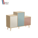 Meuble de rangement GRAND PODIUM - Chêne Clair - Porcelaine - Curacao - Abricot - 127,4x88,5cm