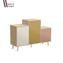 Meuble de rangement GRAND PODIUM - Chêne Clair - Porcelaine - Curry - Abricot - 127,4x88,5cm