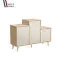 Meuble de rangement GRAND PODIUM - Chêne Clair - Porcelaine - 127,4x88,5cm
