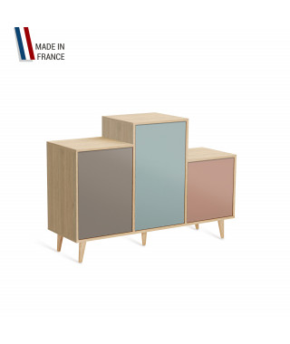 Meuble de rangement GRAND PODIUM - Chêne Clair - Sienne - Curacao - Abricot - 127,4x88,5cm